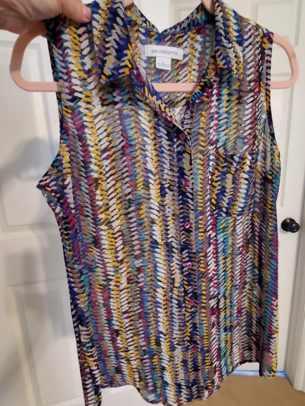 Liz Claiborne Women's S Semi-Sheer Button-down Top